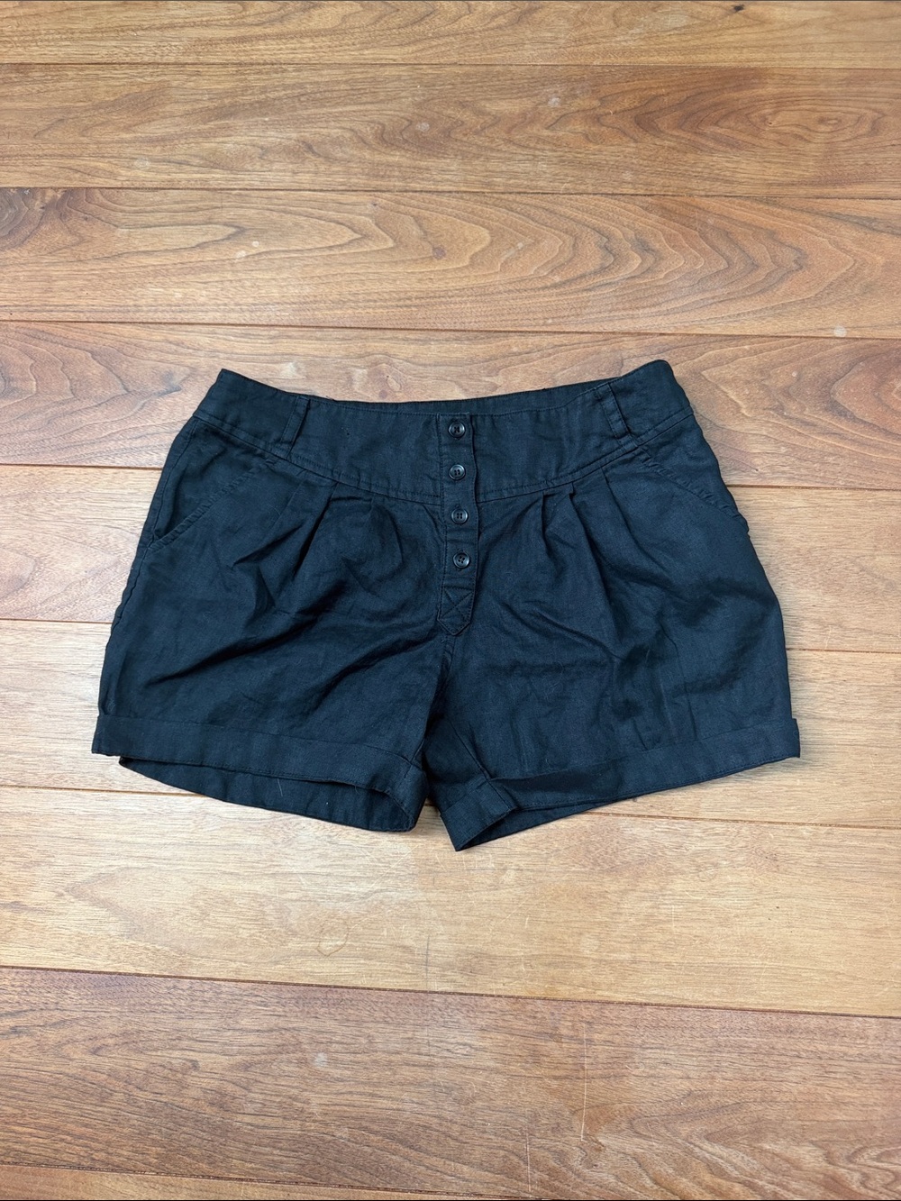 Brochu Walker perfect Black Linen Shorts
